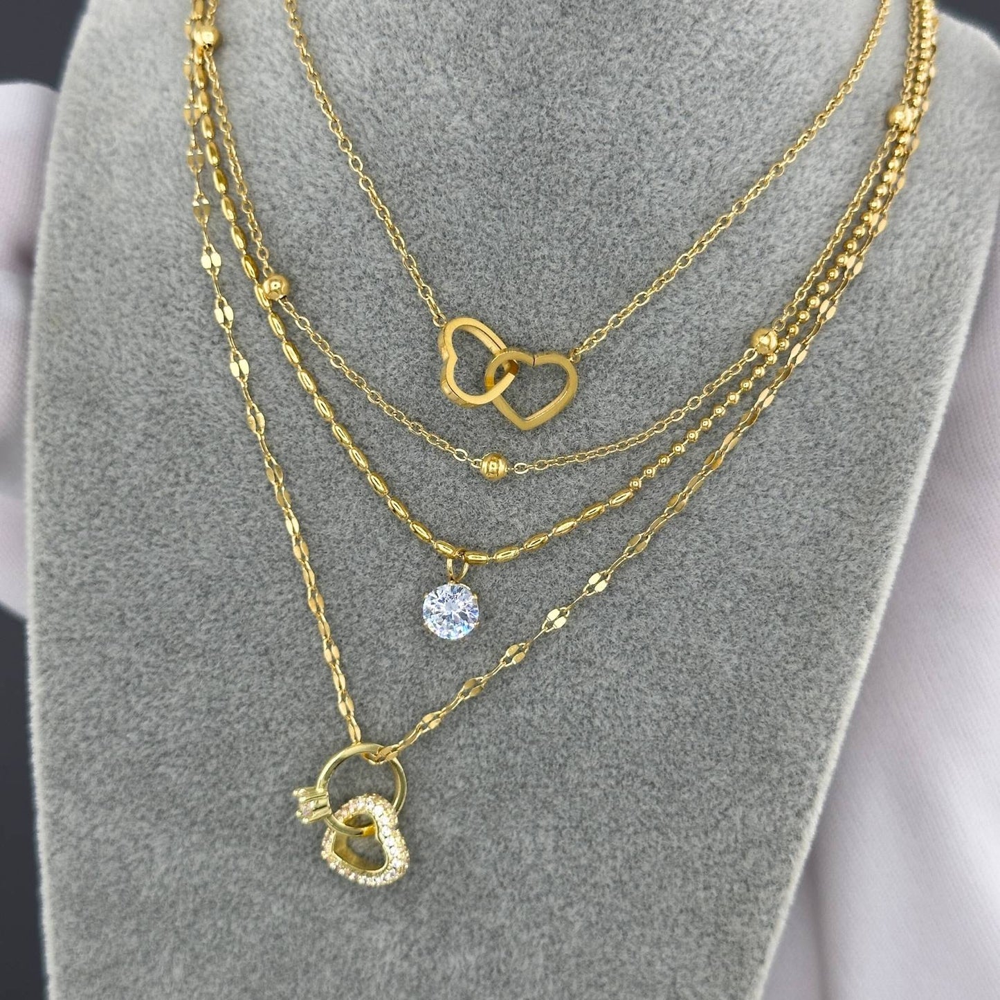 18K Gold Plated Stainless Steel Small Balls Necklace