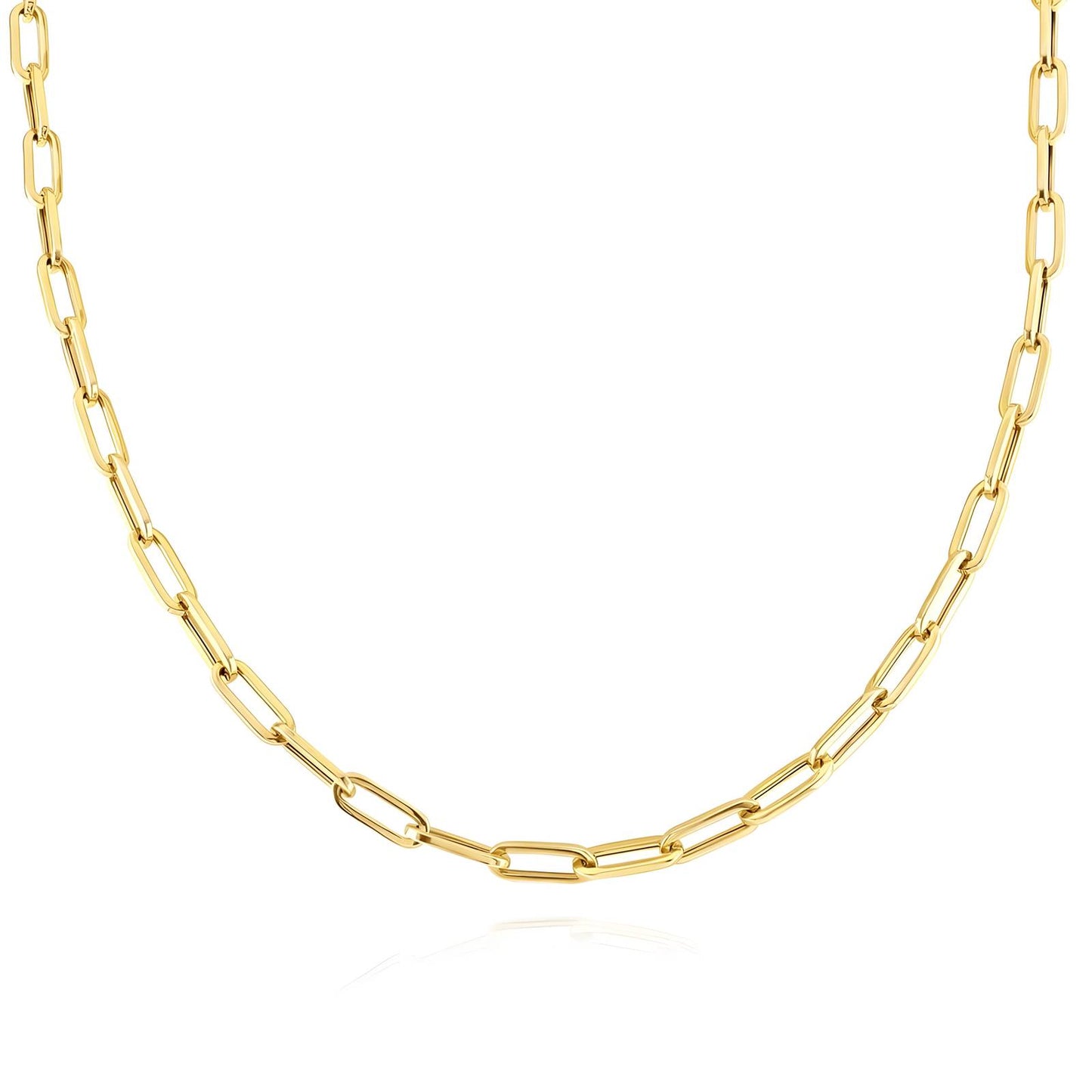 18K Gold Plated Stainless Steel Paperclip Necklace