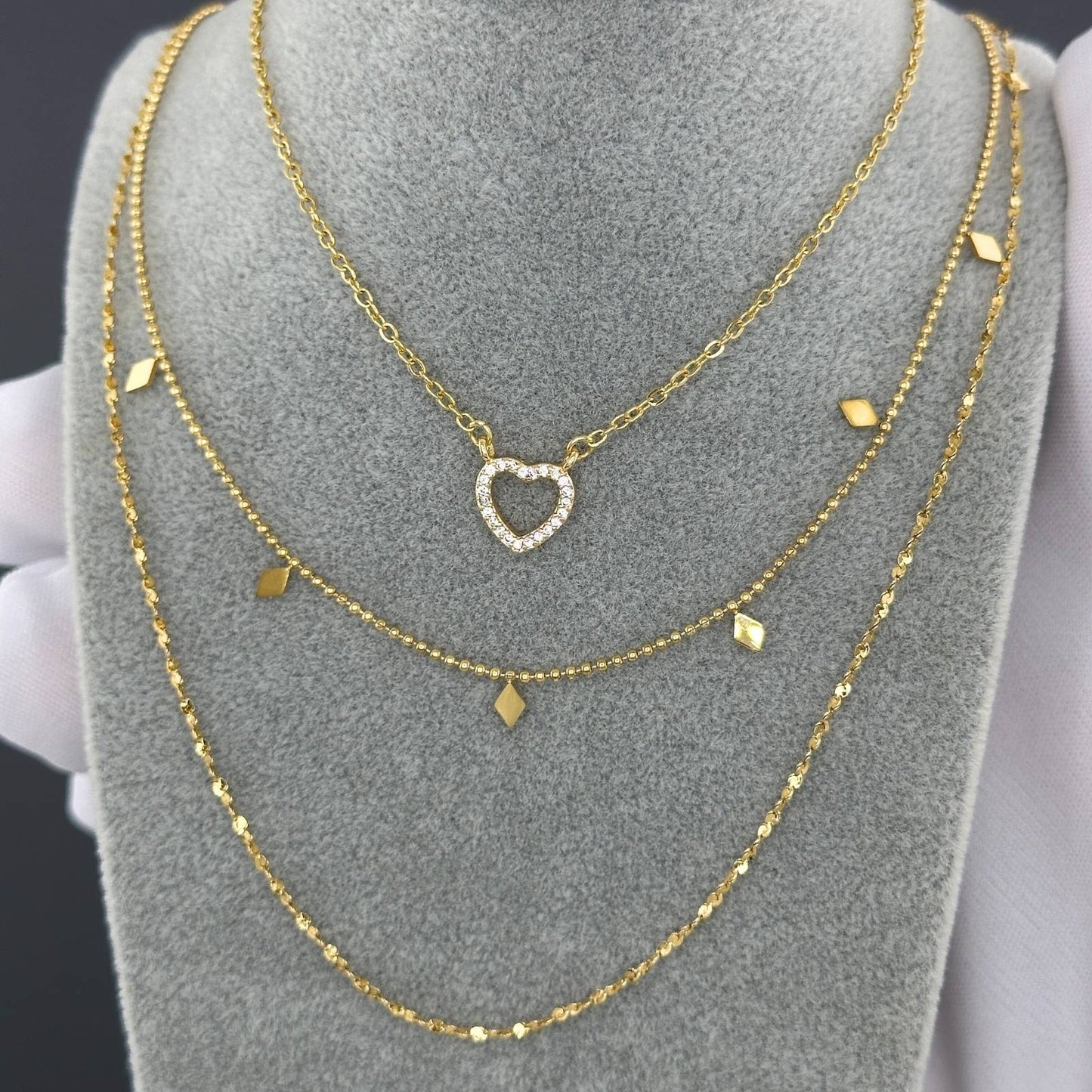 18K Gold Plated Stainless Steel Single Heart Necklace