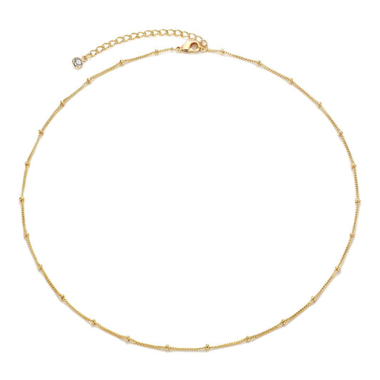 18K Gold Plated Stainless Steel Small Balls Necklace