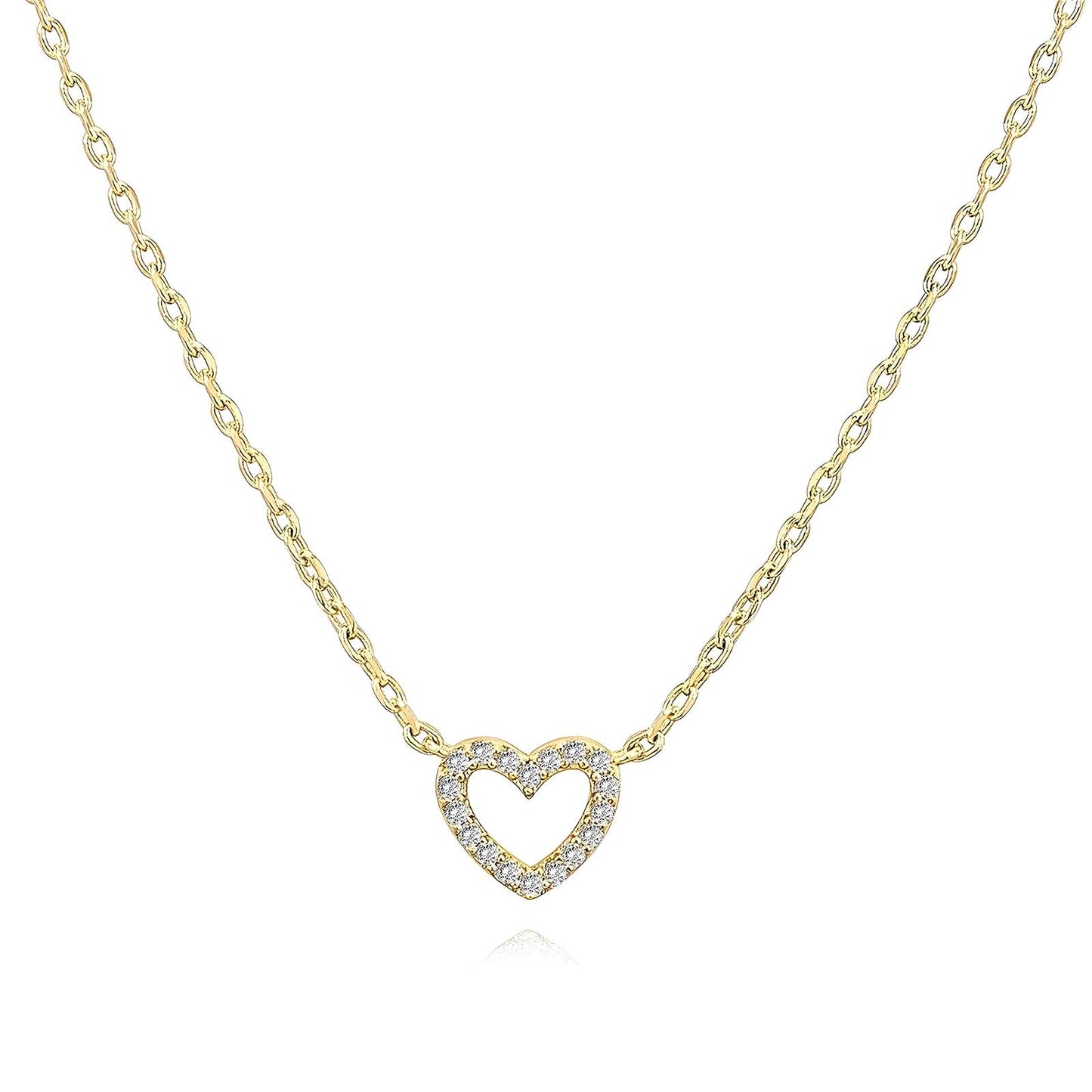 18K Gold Plated Stainless Steel Single Heart Necklace