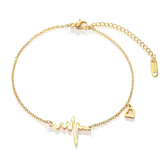 18K Gold Plated Stainless Steel Hearts Bracelet