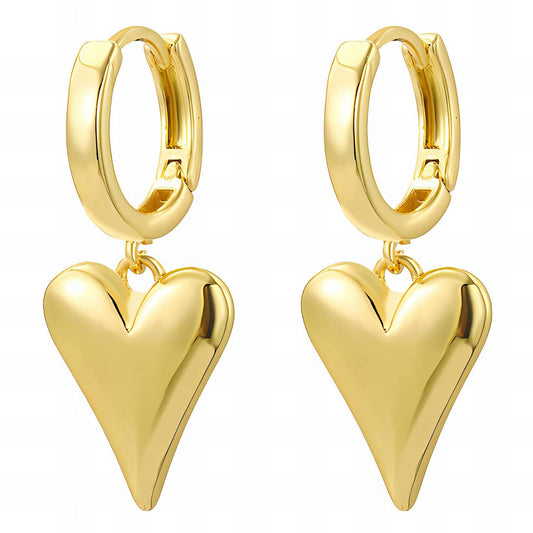 18K Gold Plated Stainless Steel Hearts Earrings