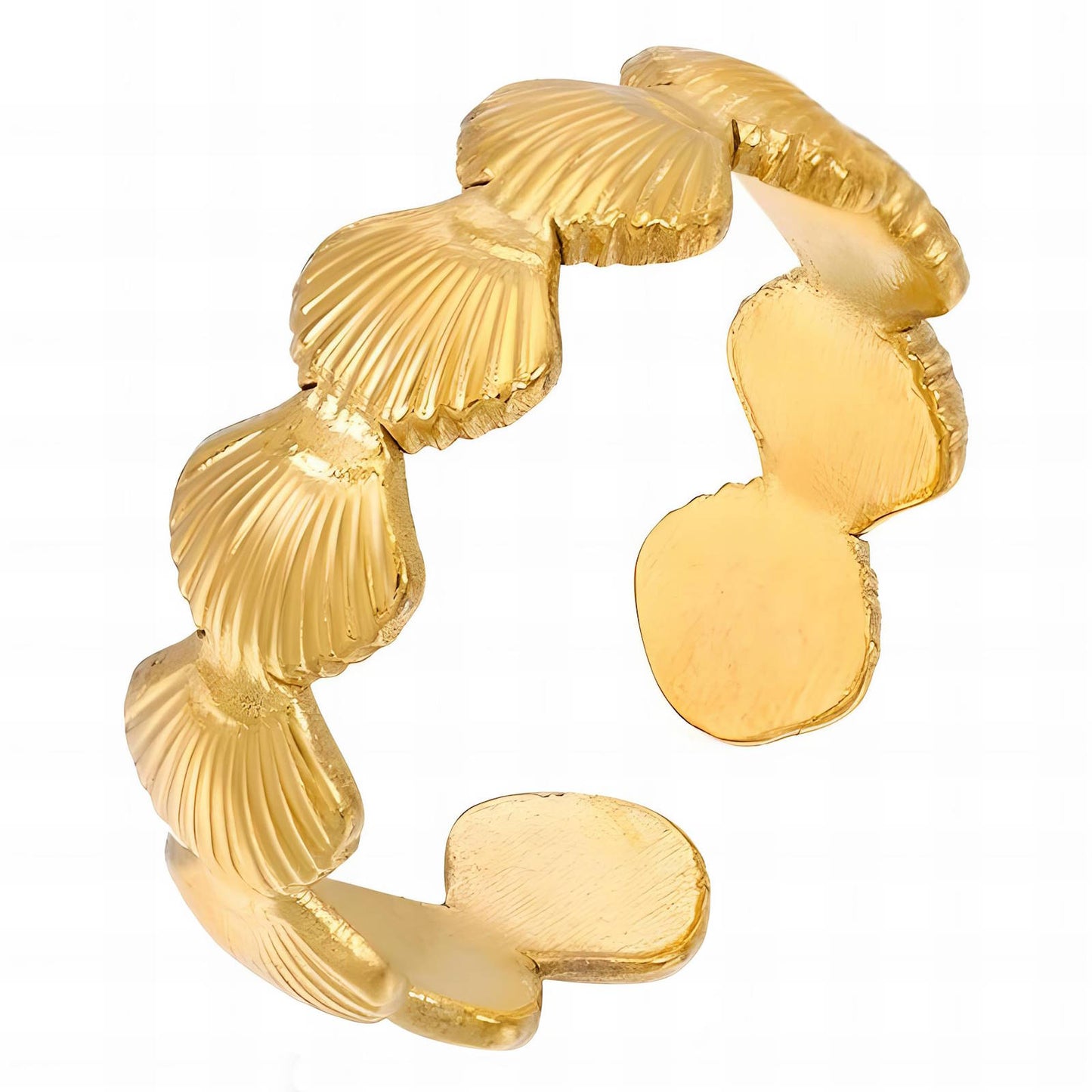 18K Gold Plated Stainless Steel Seashells Finger Ring