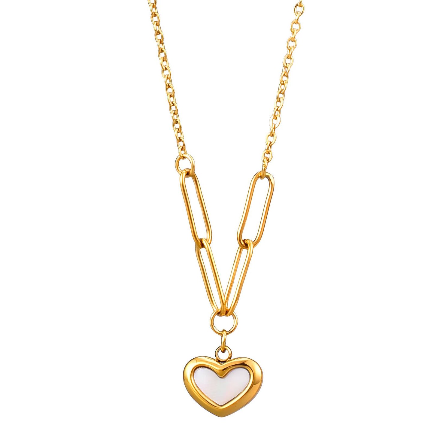 18K Gold Plated Stainless Steel Hearts Necklace