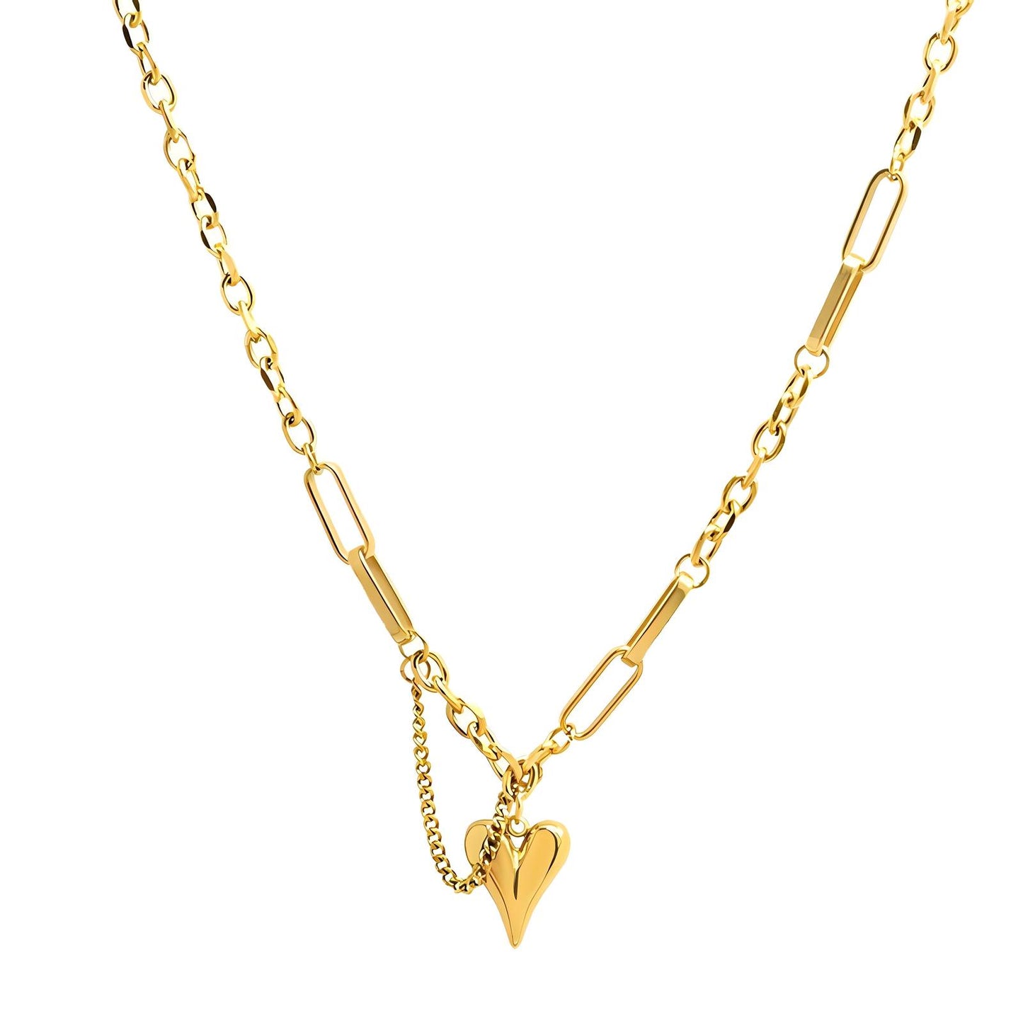 18K Gold Plated Stainless Steel Heart Necklace