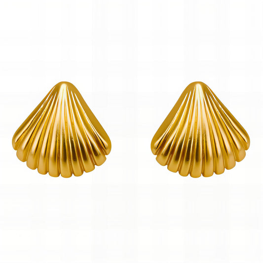 18K Gold Plated Stainless Steel Seashells Earrings