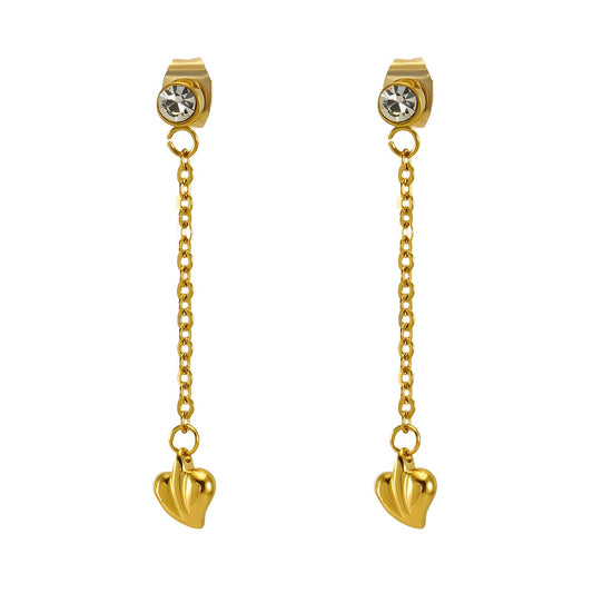 18K Gold Plated Stainless Steel Hearts Earrings