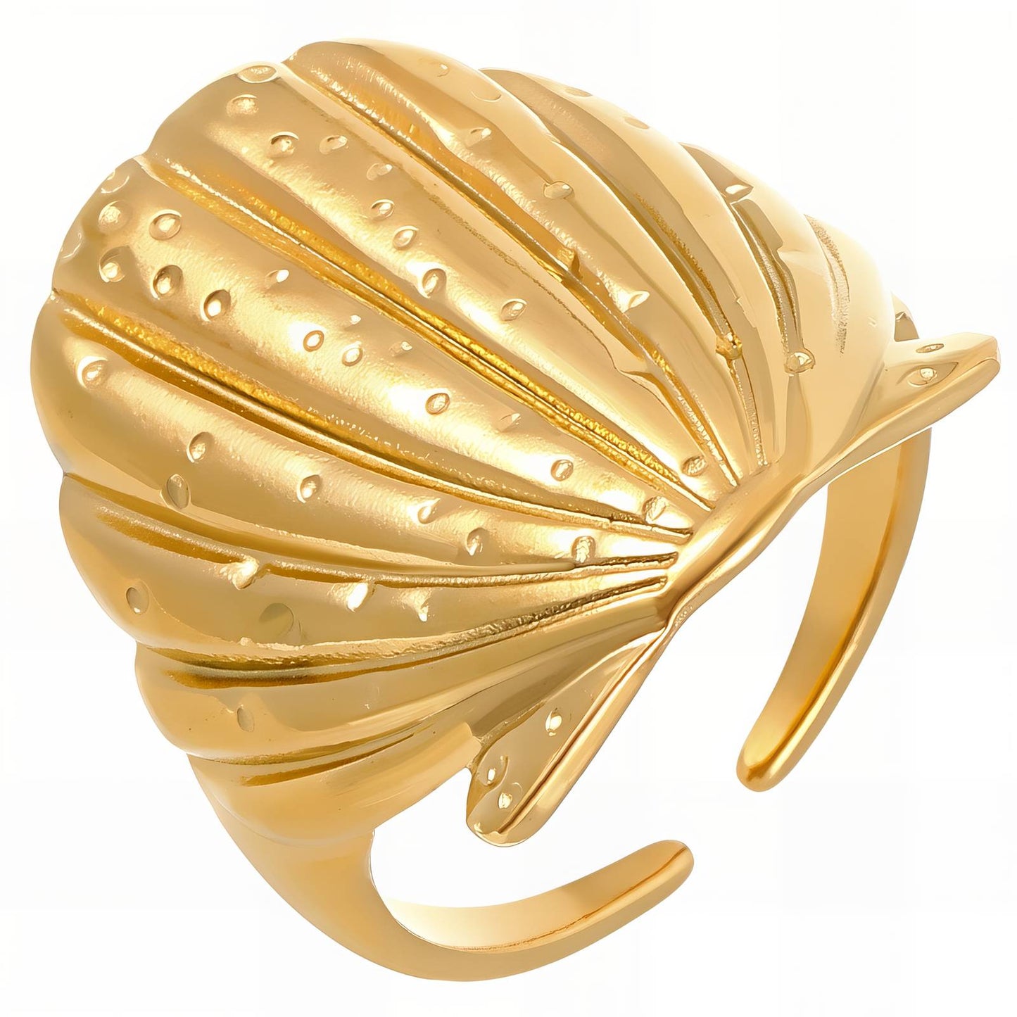 18K Gold Plated Stainless Steel Shell Finger Ring