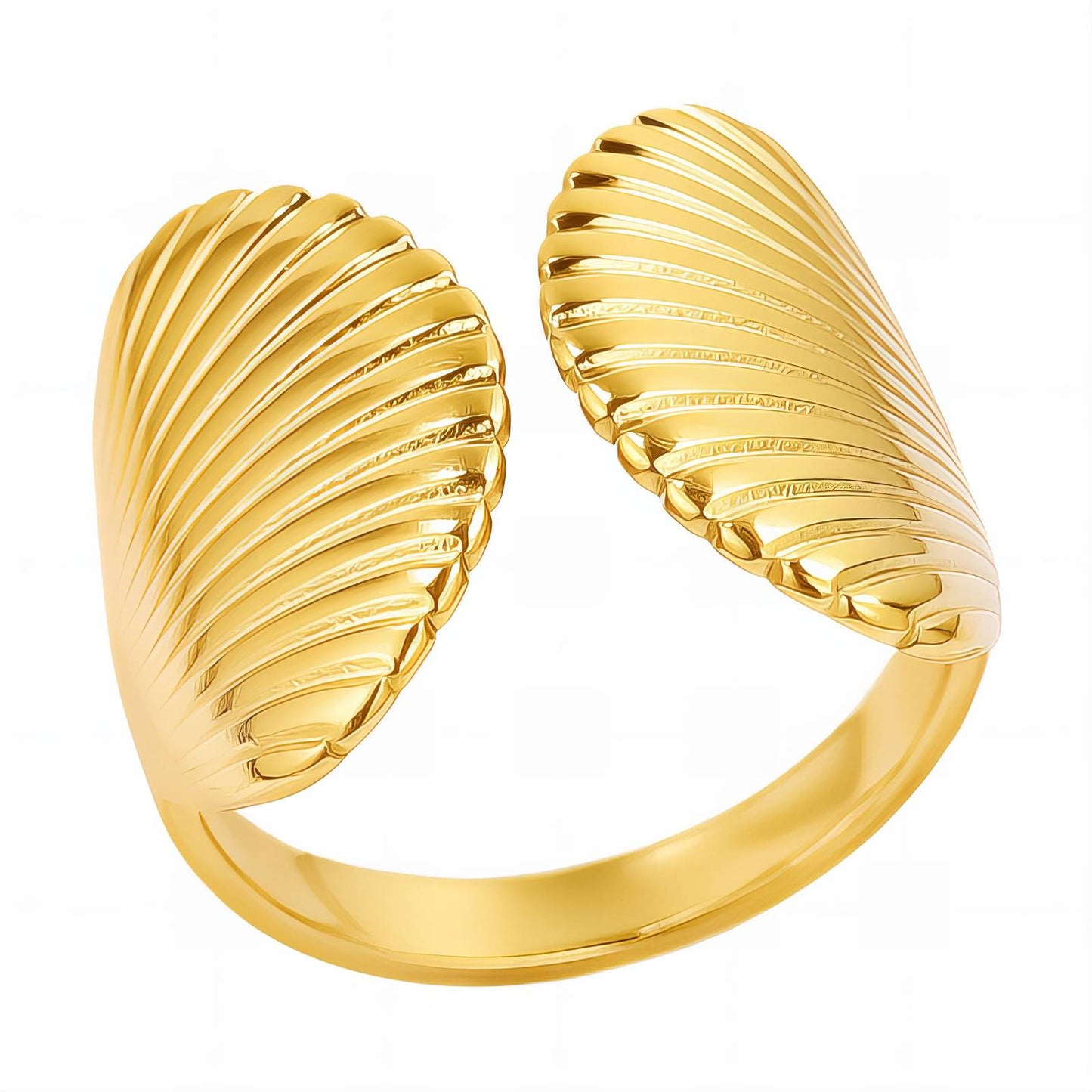 18K Gold Plated Stainless Steel Shells Finger Ring