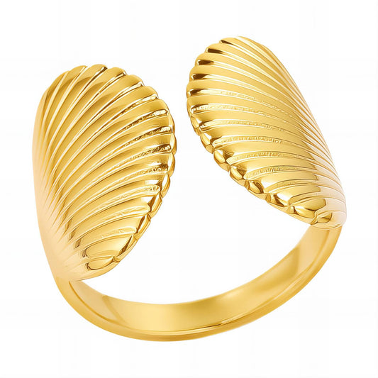 18K Gold Plated Stainless Steel Shells Finger Ring