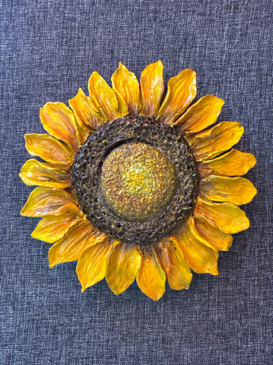 Sunflower Bloom — Original Sculptural Wall Art