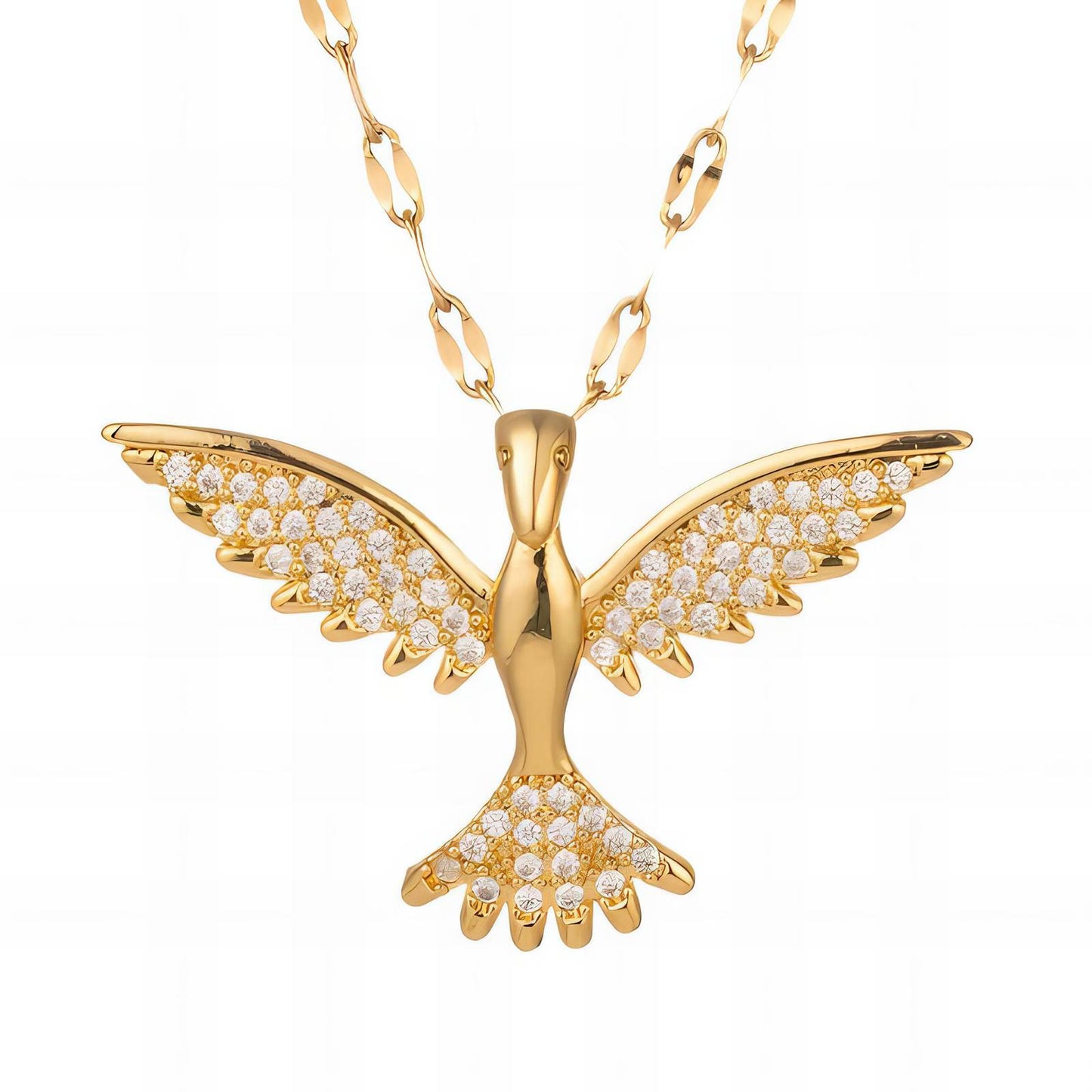 18K Gold Plated Stainless Steel Bird Necklace