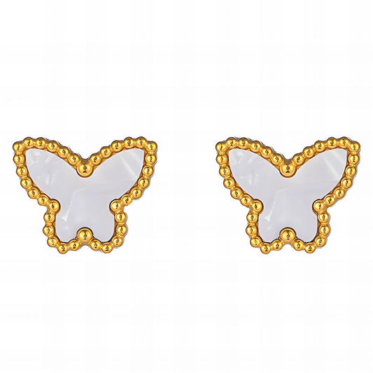 18K Gold Plated Stainless Steel Butterflies Earrings