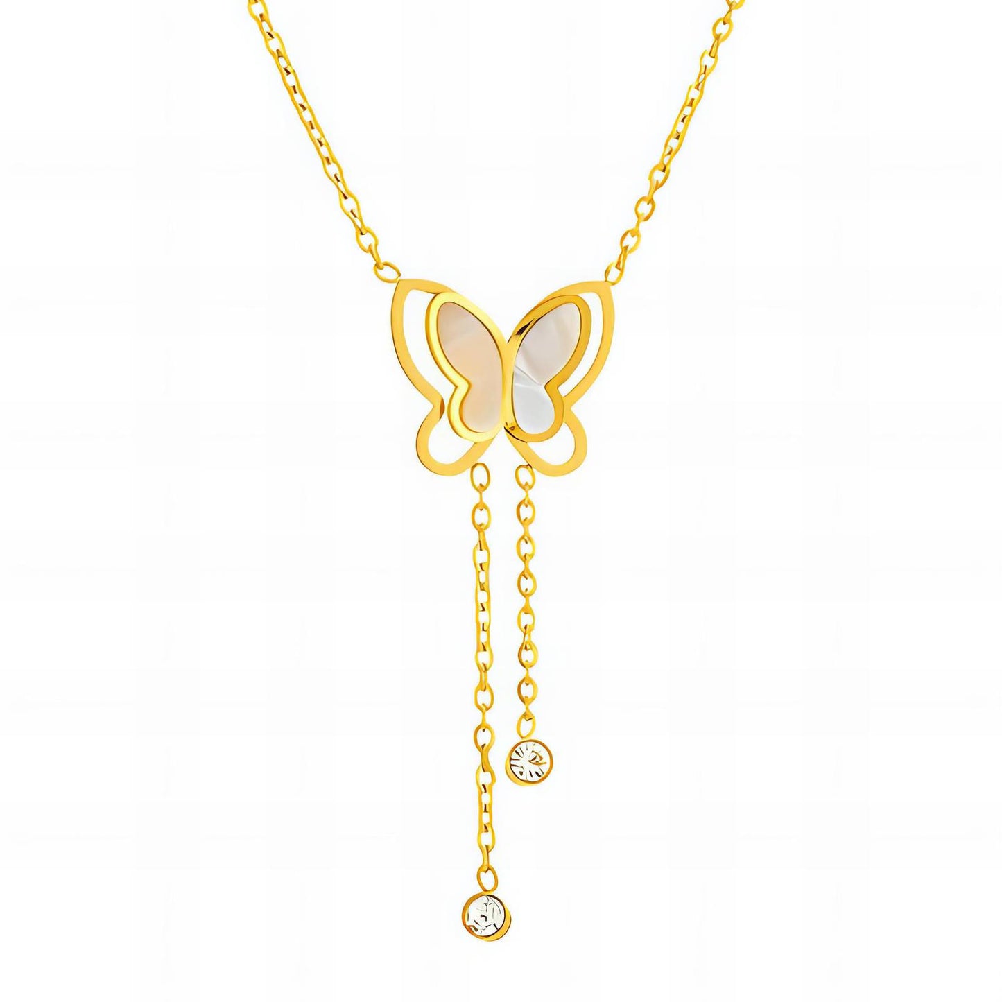 18K Gold Plated Stainless Steel Butterfly Necklace