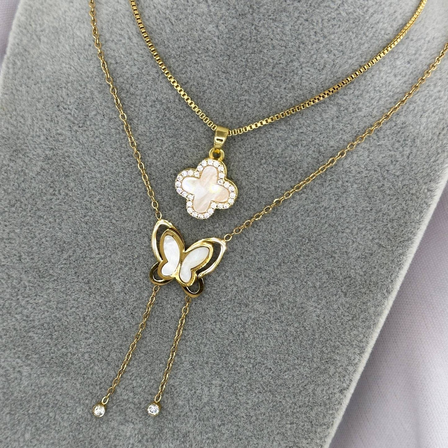 18K Gold Plated Stainless Steel Butterfly Necklace