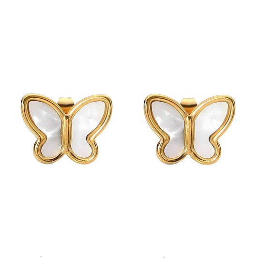 18K Gold Plated Stainless Steel Butterflies Earrings