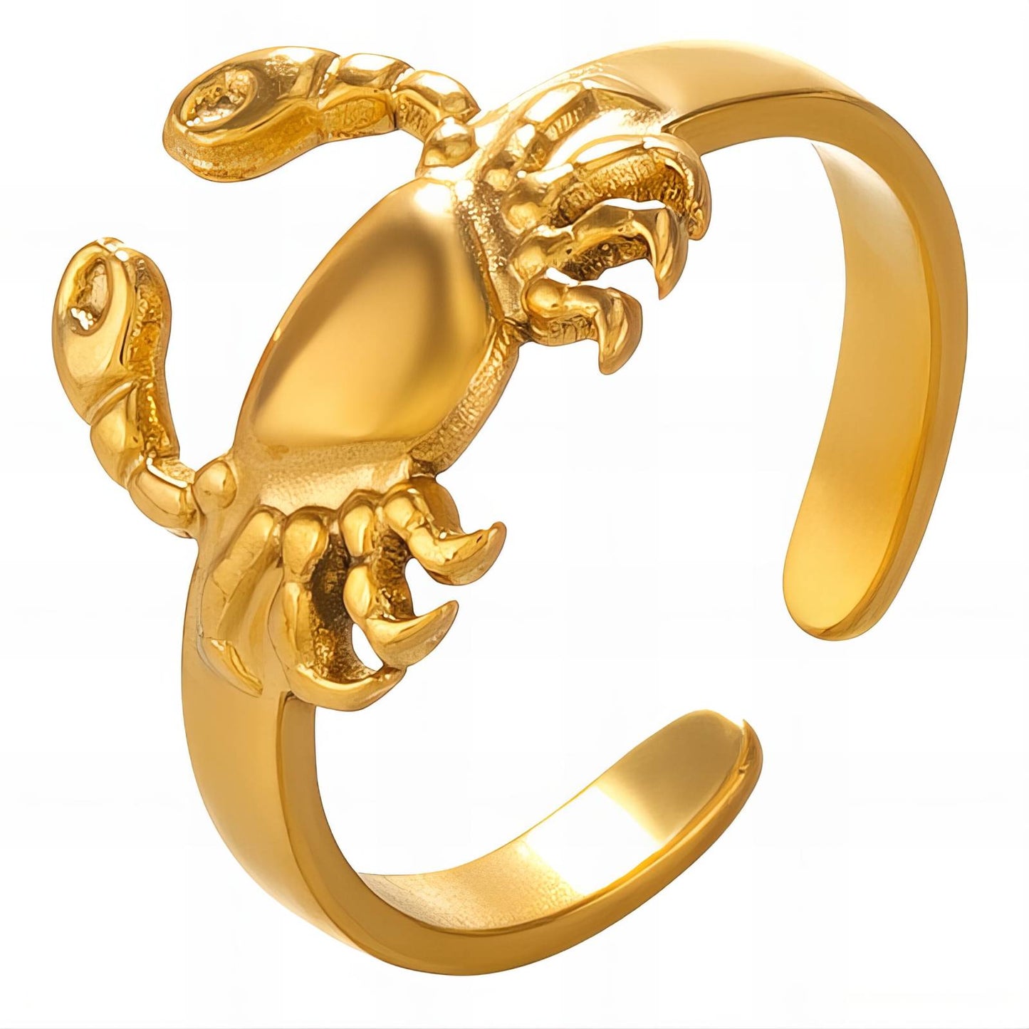 18K Gold Plated Stainless Steel Crabs Finger Ring