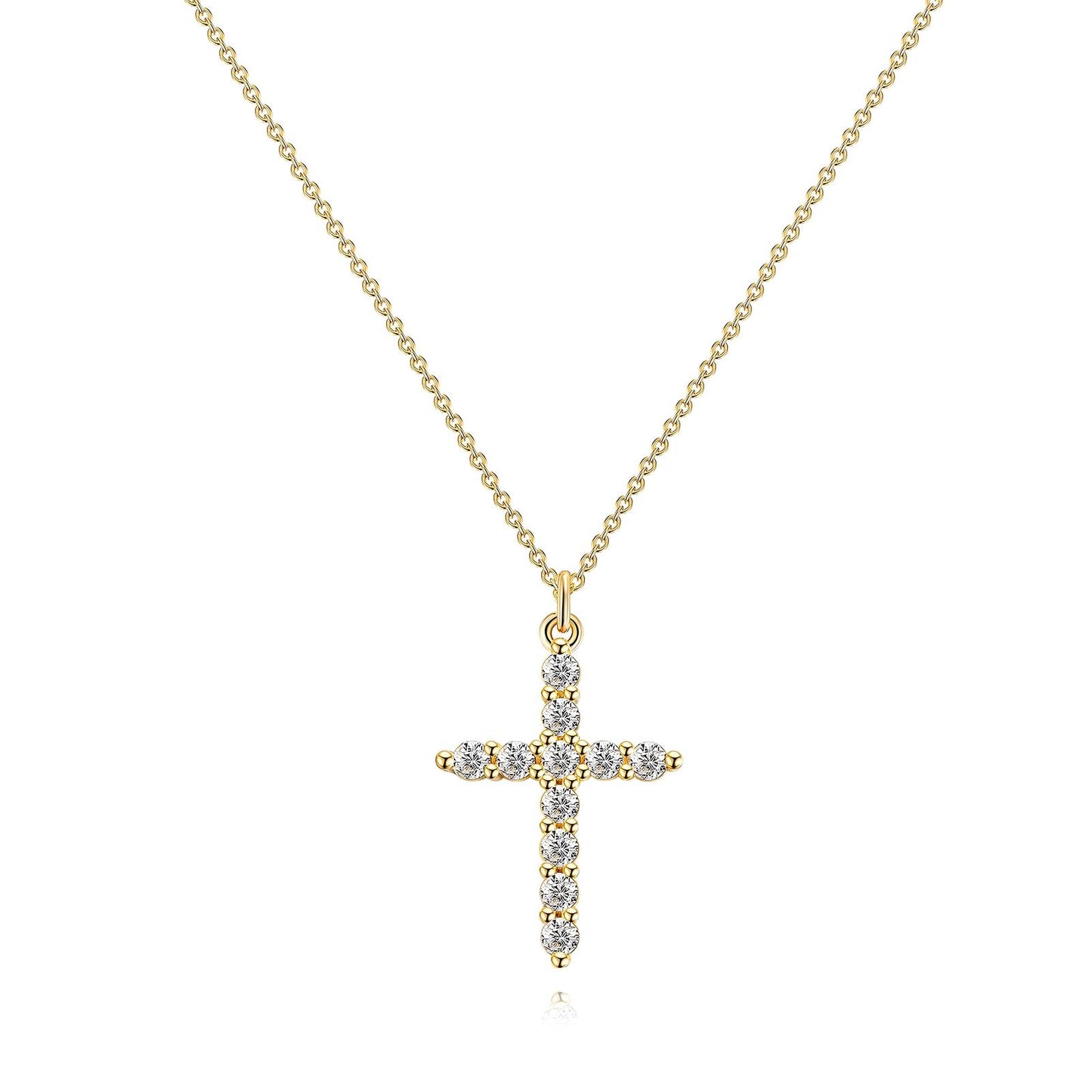 18K Gold Plated Stainless Steel Crosses Necklace