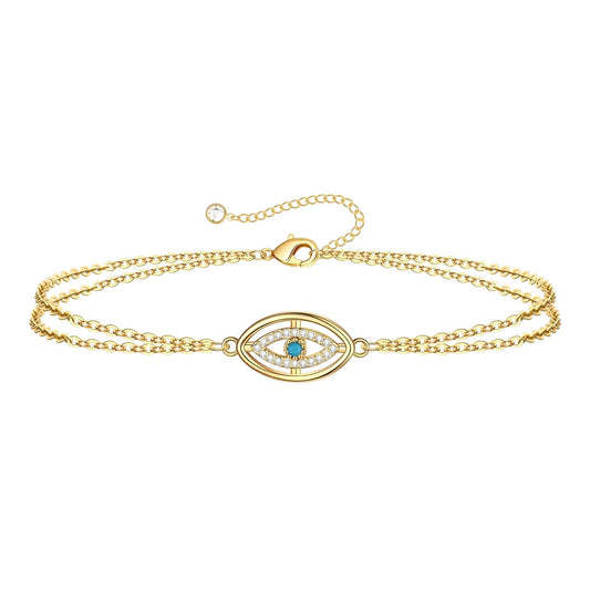 18K Gold Plated Stainless Steel Evil Eye Bracelet