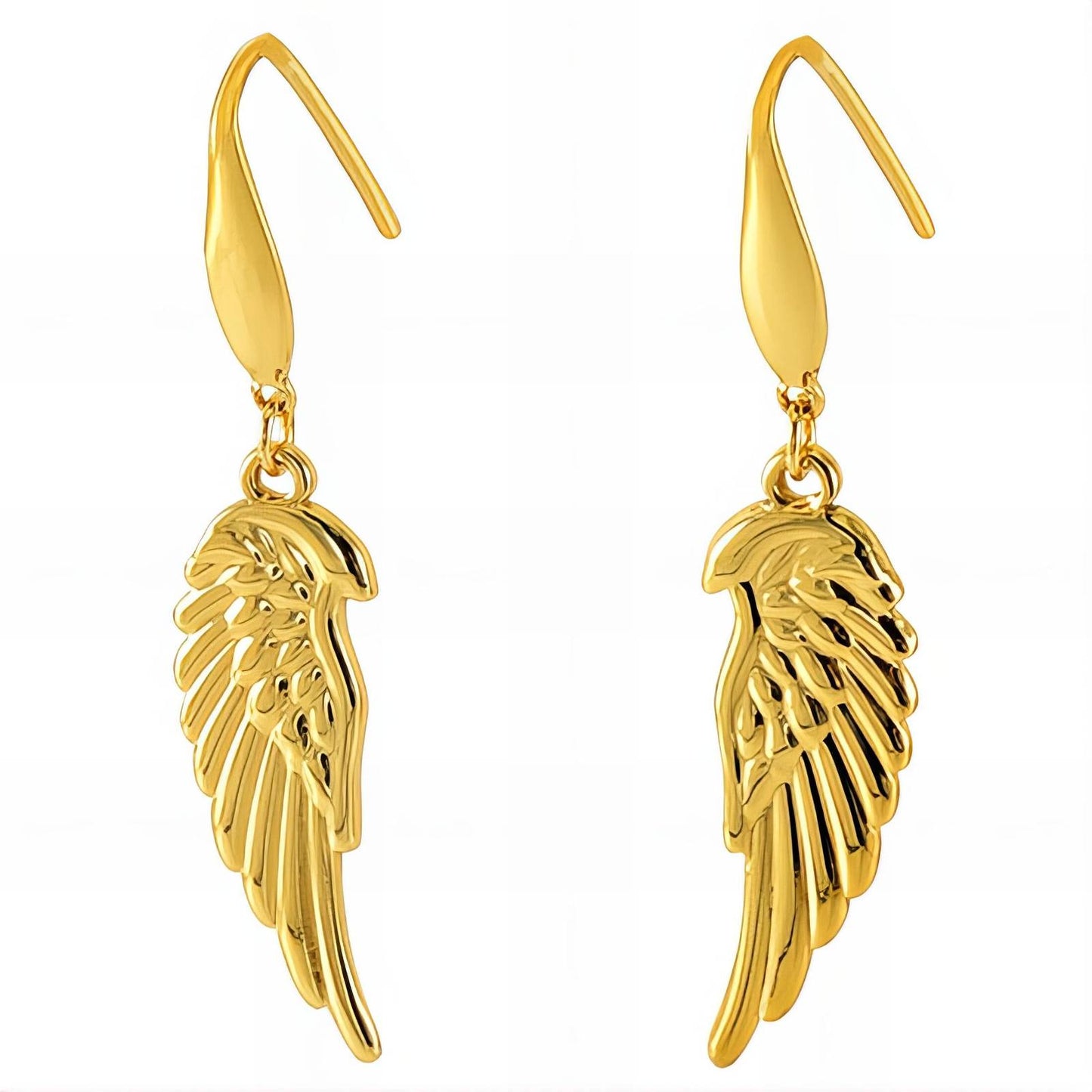 18K Gold Plated Stainless Steel Feathers Earrings