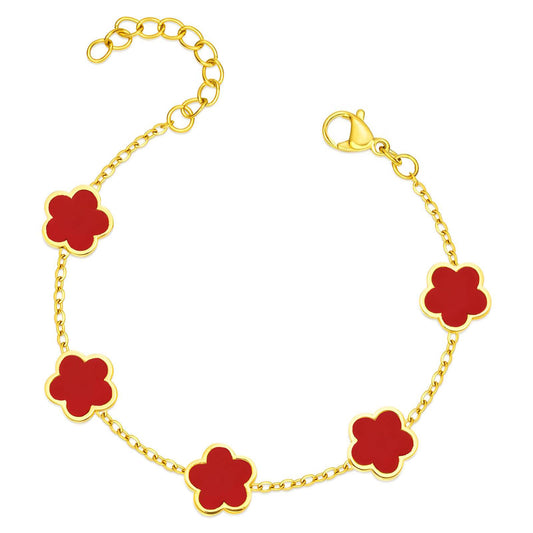 18K Gold Plated Stainless Steel Flower Meadow bracelet