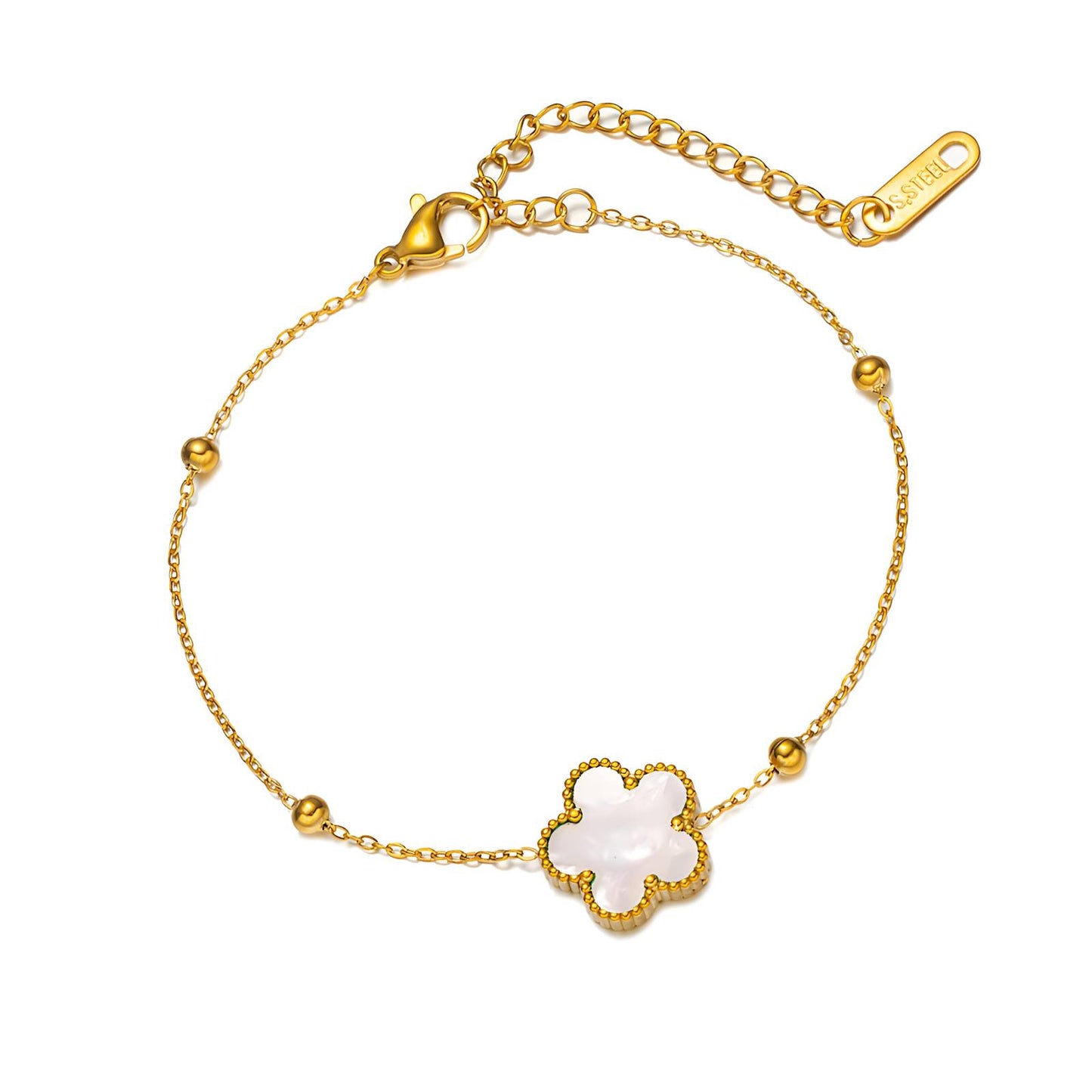 18K Gold Plated Stainless Steel Flower Bracelet