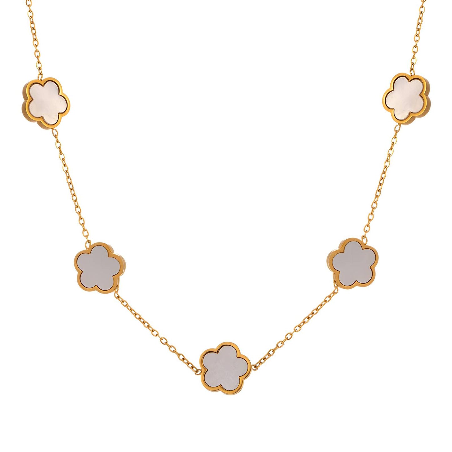 18K Gold Plated Stainless Steel Flower Meadow Necklace