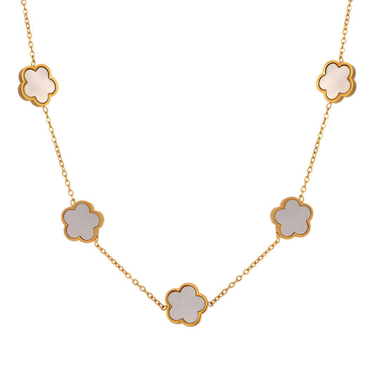 18K Gold Plated Stainless Steel Flower Meadow Necklace