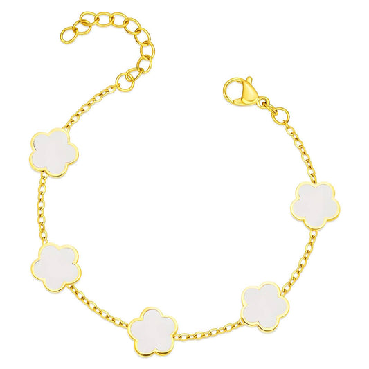 18K Gold Plated Stainless Steel Flower Meadow Bracelet